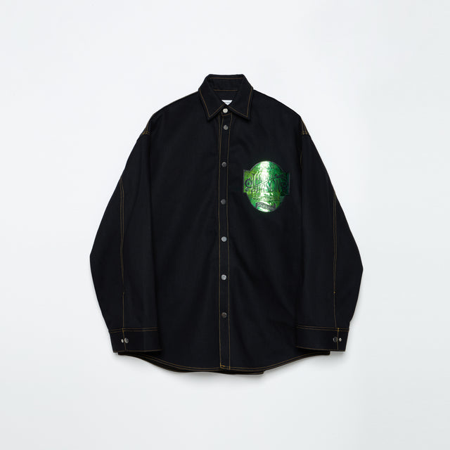 AURORA PATCH DENIM JACKET / BLACK