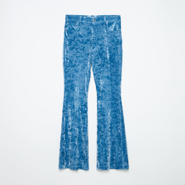 VELVET FLARE PANTS / SKY BLUE