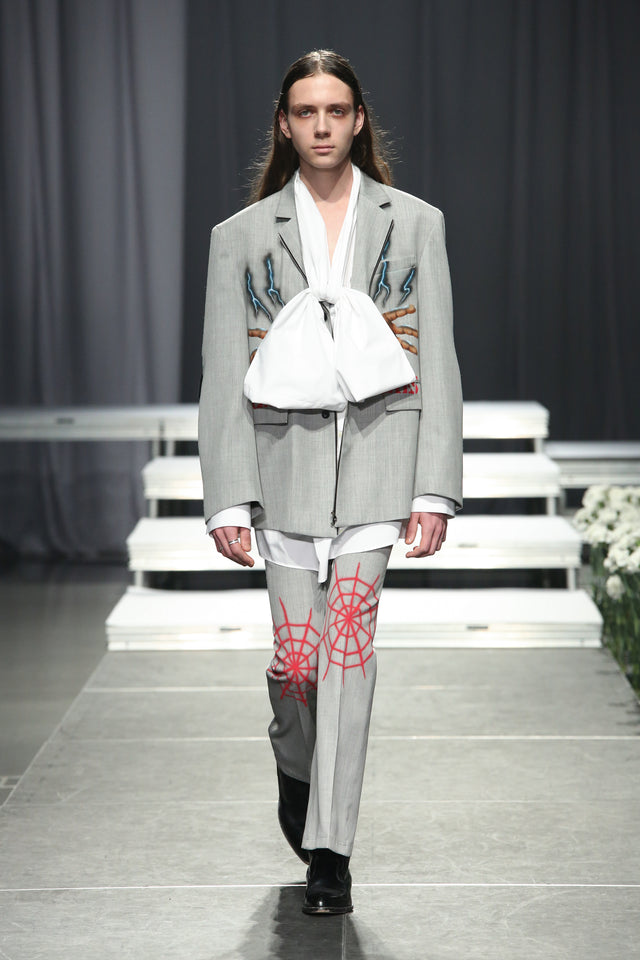 AIRBRUSHED TAILORED JACKET / GRAY