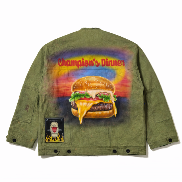 HAMBURGER PAINTING TRADITIONAL JACKET -OLIVE GREEN-