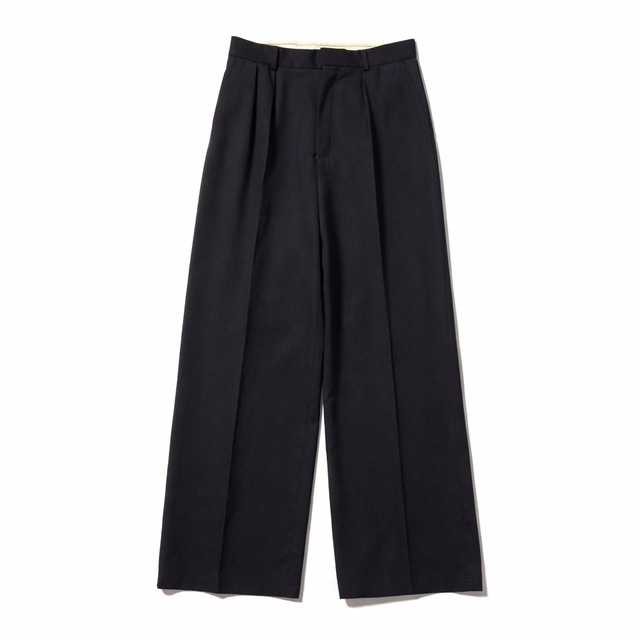 TWO TACK WIDE SLACKS -BLACK-