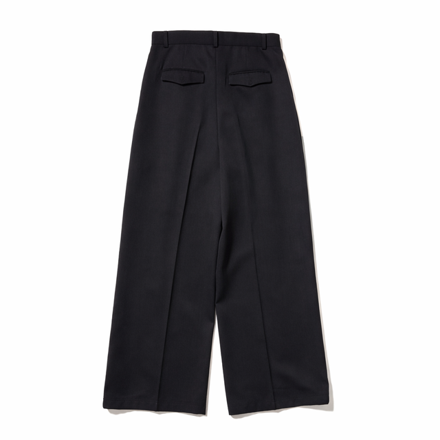 TWO TACK WIDE SLACKS -BLACK-