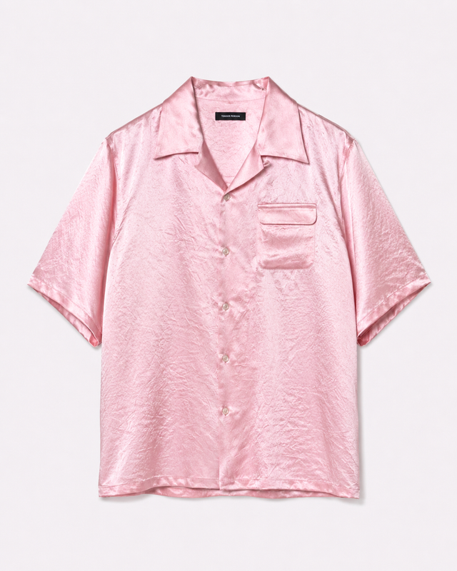 SATIN HAWAIIAN SHIRT -PINK-