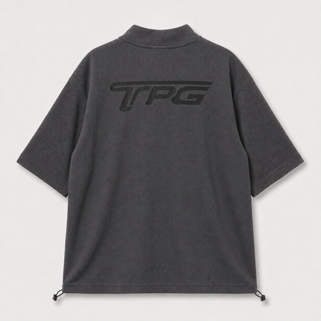 TPG MOCKNECK TEE -GRAY x BLACK-