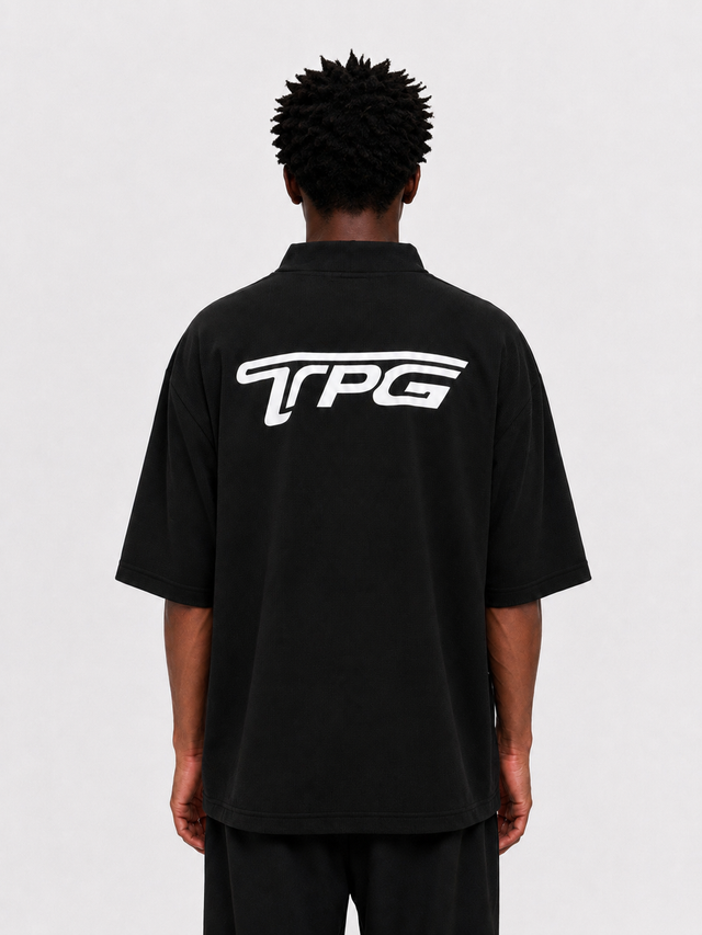 TPG MOCKNECK TEE -BLACK-